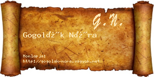 Gogolák Nóra névjegykártya
