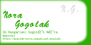 nora gogolak business card